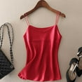 thumbnail image 2 of ClodeEU Women's Lightweight V Neck Spaghetti Strap Sleeveless Tank Top ,Solid Color Casual Camisole Red,Womens Plus XXXL, 2 of 6