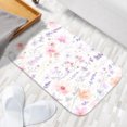 thumbnail image 3 of Watercolor Wildflower Luxury Flannel Bathroom Mats 16x24, Extra Soft and Absorbent Non-Slip Shower Rug for Bathroom Floor, 3 of 8