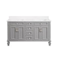thumbnail image 6 of ANGELES HOME 60" Bathroom Vanity with Double Sinks, Solid Wood Bathroom Makeup Cabinet W/ 4 Doors and 4 Drawers, Bathroom Vanity Storage Organizer with Carrara White Quartz Countertop, Titainum Grey, 6 of 6