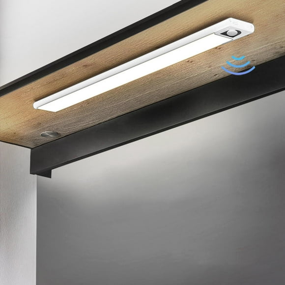 Thin LED Under Cabinet Sensor Lamp for Wardrobe Kitchen Closet Argent White