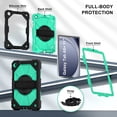 thumbnail image 7 of Dteck Case for Samsung Galaxy Tab A9+/ A9 Plus Case 11 Inch with Hand Strap Kickstand/Shoulder Strap,Sturdy Shockproof Galaxy A9 Plus Tablet Case 2023 SM-X210/X216/X218,Black/Mint, 7 of 7