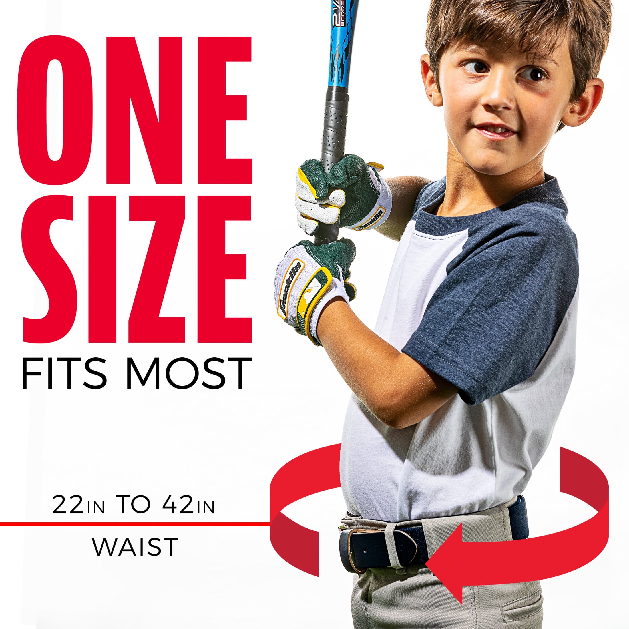 Franklin Sports Youth Baseball Belt, Red, One Size