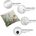 thumbnail image 4 of Acheng Sage Green Pillow Covers Set of 2, Spring Wildflower Plant Throw Pillows Case,Seasonal Floral Outdoor Decorative Flowers Farmhouse Decor Cushion Covers for Home Sofa Bed Couch White, 4 of 6