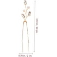 thumbnail image 3 of 6pcs Hairpin Bridal Hair Accessories Pearl Hair Clip Japanese Hair Pin Rhinestone Hair Clip Wheat Pearl Hair Stick Bun Hair Pearl Bobby Pin for Hair Rhinestone Bobby Pin Wedding, 3 of 5