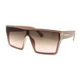 thumbnail image 2 of Womens Oversize Flat Top Shield Rectangle Hard Diva Sunglasses Beige - Brown Pink, 2 of 4