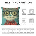 thumbnail image 5 of Nawypu  Cute Cat Colorful Pattern Square Cushion Cover Kitten Red Throw Pillowcase - Pet Portrait Themed Blue Decorative Accent Pillow Cover, 5 of 5