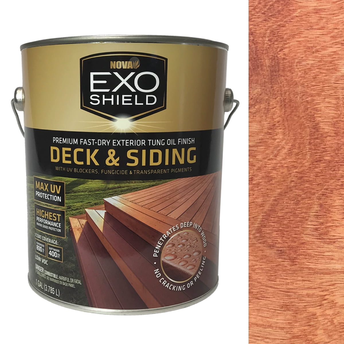 ExoShield Exterior Wood Stain (Mahogany, Gallon )