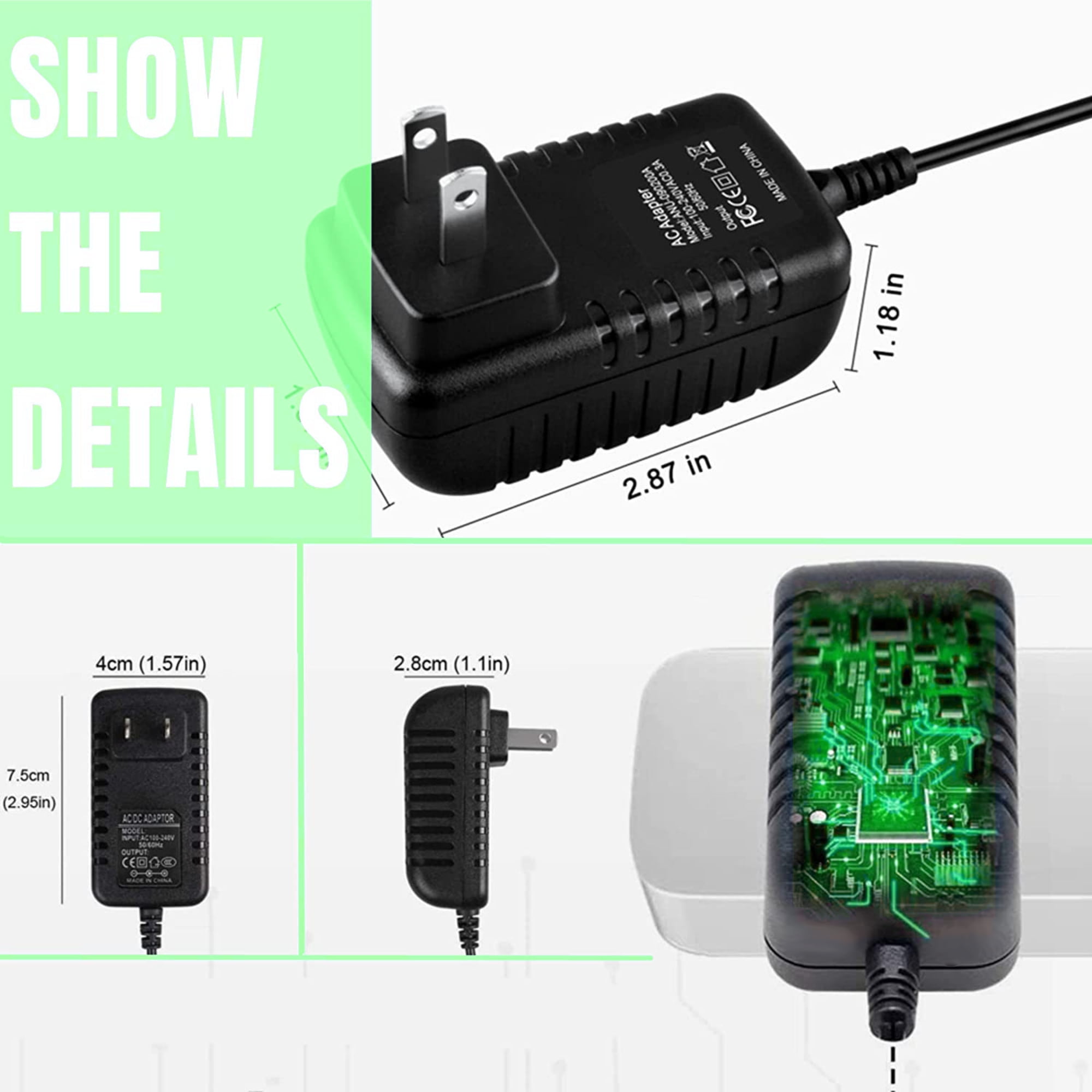 AC/DC Adapter Power Supply For SmartParts SP1100B, SPX12, SP113MW Digital Photo Frames - Replacement Charger Cord