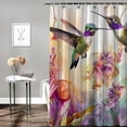 thumbnail image 2 of Orinice Bird Shower Curtain, Floral Bird Shower Curtain, Leaf Shower Curtain Waterproof Polyester Fabric Shower Curtain Set with 12 Hooks Bathroom Decor,  36x72, 2 of 7