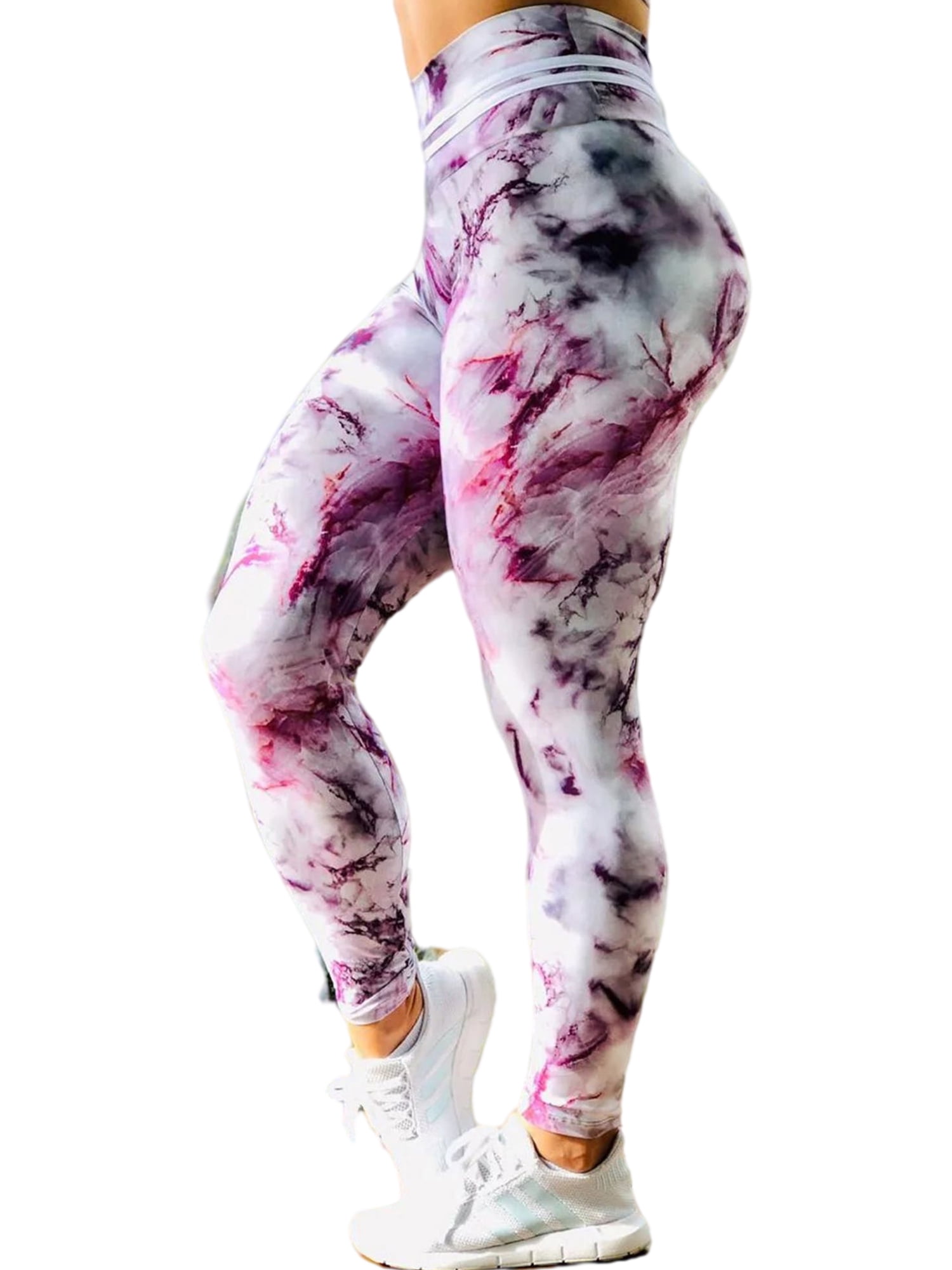 Details about   Womens Tie-dye Butt Lift Yoga Pilates Pants Gym Fitness Trousers Scrunch Legging 