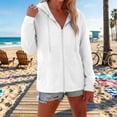 thumbnail image 2 of jiaxiM Lightweight Hoodies for Women Zip Up Summer Thin Hoodies Drawstring Loose Fit Cotton Hoodie Casual Beach Cover Up, 2 of 9