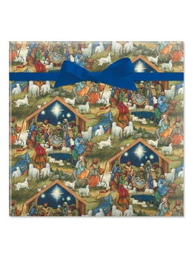 Nativity Jumbo Rolled Gift Wrap by Susan Winget - 1 Giant Roll
