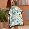 thumbnail image 4 of Watercolor Drawing Eucalyptus Leaves Women's Swimsuit Coverup Summer Beach Cover Up Bathing Suit Dress, 4 of 6