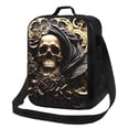 thumbnail image 1 of Fotbe Gold Rose Skull Lonchera Bolsa de Almuerzo para Hombres y Mujeres, Lonchera de Gran Capacidad, Bolsa de Almuerzo Reutilizable, Bolsa Térmica Aislante, 1 of 7