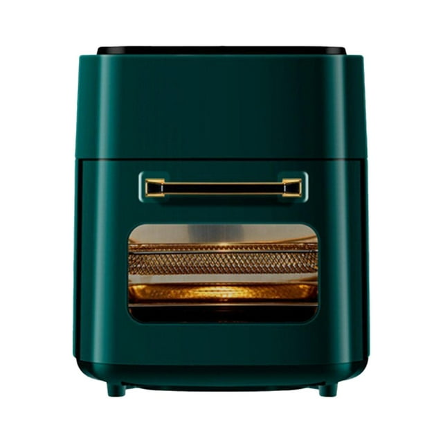 veasfak Friteuse à Air Chaud Compacte Fenêtre de Cuisson Visible Portable Facile à Nettoyer 15 L Écran Tactile Antiadhésif pour Rôtir Cuire Croustiller Réchauffer Vert