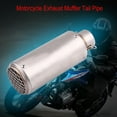 thumbnail image 1 of Silenciador de escape Universal para motocicleta de Metal, tubo de escape con punta plateada, 1 of 12