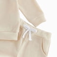 thumbnail image 4 of HFHAPW Baby Boy Clothes Fall Winter Outfits Waffle Solid Color Long Sleeve Waffled Sweatshirt Pants 2Pcs Fall Clothing Set 0 6 12 18 Months 2T 3T 4T 5T 6T 7T 8T 9T(Beige,2-3 Y), 4 of 5