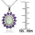 thumbnail image 2 of Sterling Silver Ethiopian Opal, African Amethyst & White Topaz Oval Flower Necklace, 2 of 2