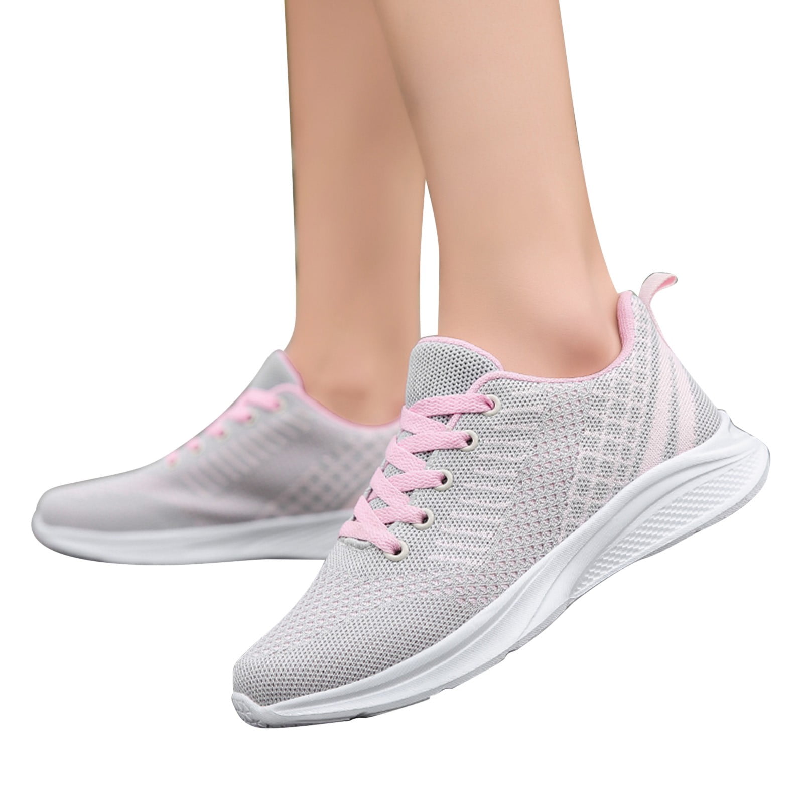 Quealent Womens Tennis Shoes Fashion Glitter Sneakers for Womens Silp On  Running Shoes Lightweigt Tennis Walking Sneakers,Pink 7.5