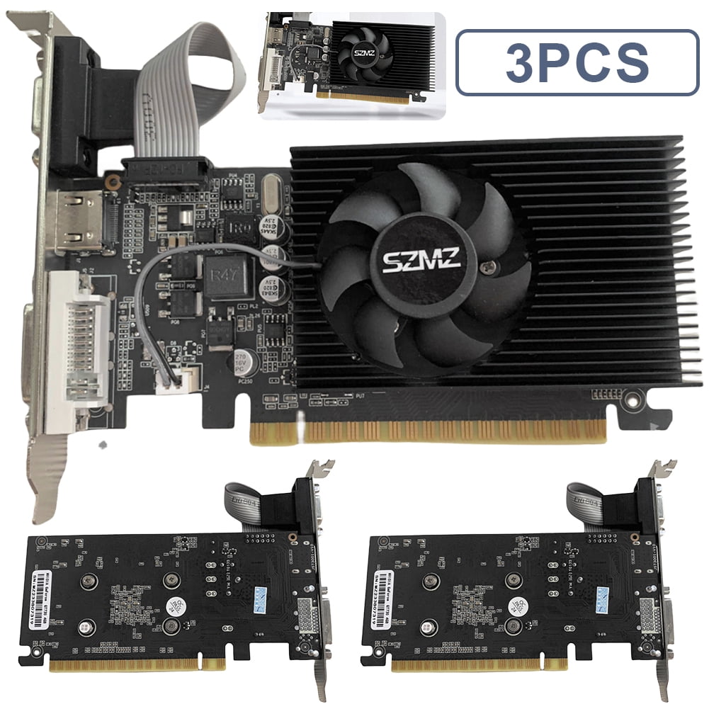 Lckiioy GT730 4GB DDR3 Tarjeta Gráfica PCI-E 2.0 16X: DVI+VGA+HDMI Para Ordenador De Oficina