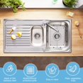 thumbnail image 3 of 2Pcs Kitchen Sink Grid 304 Stainless Steel Sink Protectors Double Bowl Sink Bottom Grid Large Sink Protectors Grid 13x12inch, 3 of 9