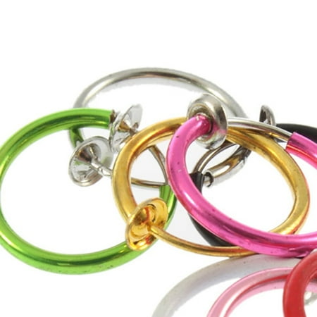 earrings piercing hoop goth boby punk stud nose lip ear fake ring clip easy