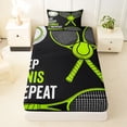 thumbnail image 3 of Erosebridal Tennis Sport Games Twin Sheet Sets,Green Tennis Racket Bedding For Boys Kids 3-Piece, 3 of 6