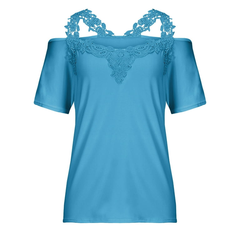 Casual Short sleeve Solid Color V neck Pachwork Plus size Tops Casual Short sleeve Solid Color V neck Pachwork Plus size Tops