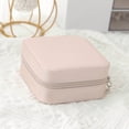 thumbnail image 2 of Cterwk Jewelry Case Small Jewelry Storage Box Jewelry Organizer Portable PU Leather Jewelry Case for Women, Light Pink, 2 of 7