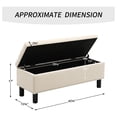 thumbnail image 2 of 42.5 Inch Storage Ottoman , Top End of Bed Storage , Upholstered Blanket for Bedroom, Entryway, Living Room, Tufted Linen (Beige), 2 of 9