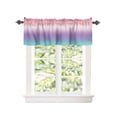 thumbnail image 2 of Kitchen Cafe Valance Curtain for Small Windows,Purple Pink Teal Color Gradient Rod Pocket Short Valances Modern Minimalist Ombre Art Window Treatment Panel for Living Room/Bedroom/Bathroom,60x18in, 2 of 9