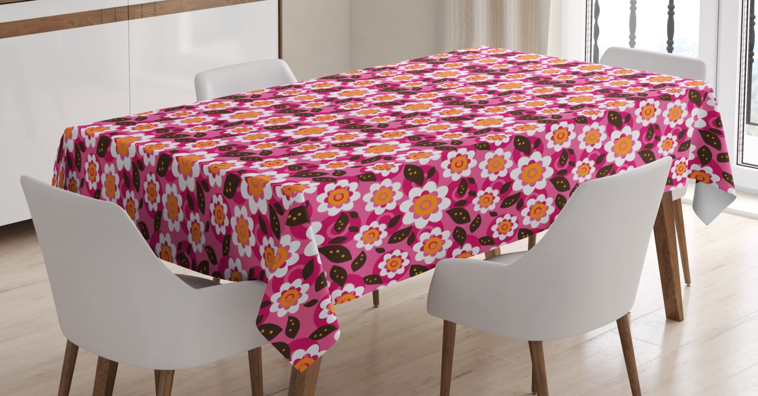Spring Tablecovers Spring Tablecloth, Flourishing Daisies with Foliage Seasonal Blossoming ...