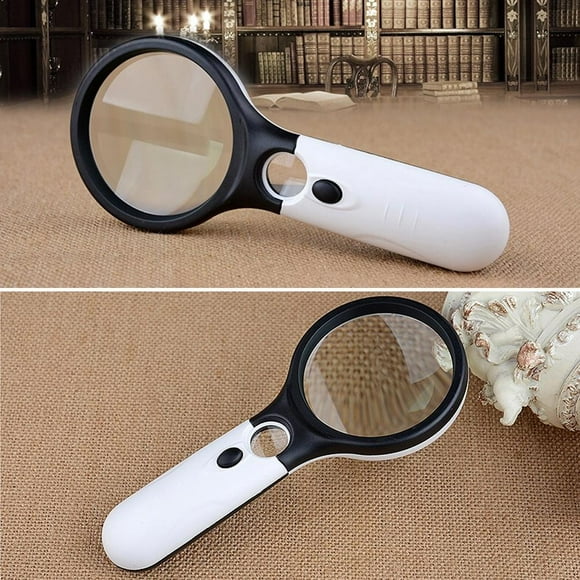Qionma 3 LED Lumière 45X Main Lecture Loupe Lentille de Verre Bijoux Montre Loupe