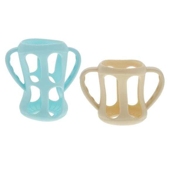 WORGEOUS 2pcs Baby Bottle Funds Botella de enfermería Manguitos anti-Caídos Protectores de botellas de bebé (color surtido)