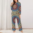 thumbnail image 3 of Disketp Pajamas Set Long Sleeve Sleepwear Womens Button Down Nightwear Pj Sets-Round Mandala, 3 of 9