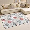 thumbnail image 2 of Dreamtimes Halloween Pumpkins Ghost Area Rug 72x48in Watercolor Bones Candles Non-Slip Floor Carpet Comfort Floor Mats Decor for Indoor Living Dining Room and Bedroom Area, 2 of 5