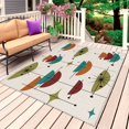thumbnail image 4 of Outdoor Rug 3x5 ft Boho Mid Century Outdoor Large Area Rug Non Slip Rubber Turquoise Orange Geometric Abstract Front Door Mat RV Rug Carpet Patio Outdoor Rugs for Backyard Balcony Deck Porch Indoor, 4 of 9