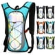 thumbnail image 1 of Mochila de ciclismo (1 unidad), bolsa de hidratación de 43 x 23 x 9 cm, bolsa de nailon repelente al agua con cordón ajustable para senderismo y desplazamientos (negra)., 1 of 8