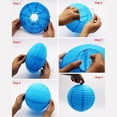 thumbnail image 3 of Faroles de papel Xiksxitn azules para colgar de 4 a 10 pulgadas, 12 unidades, 3 of 8