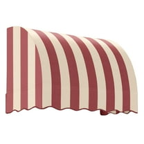Awntech 3.38 Ft Savannah Waterfall Closed-Sides Awning Canopy (40.5in x 31in x 24in), Burgundy/Tan Stripe