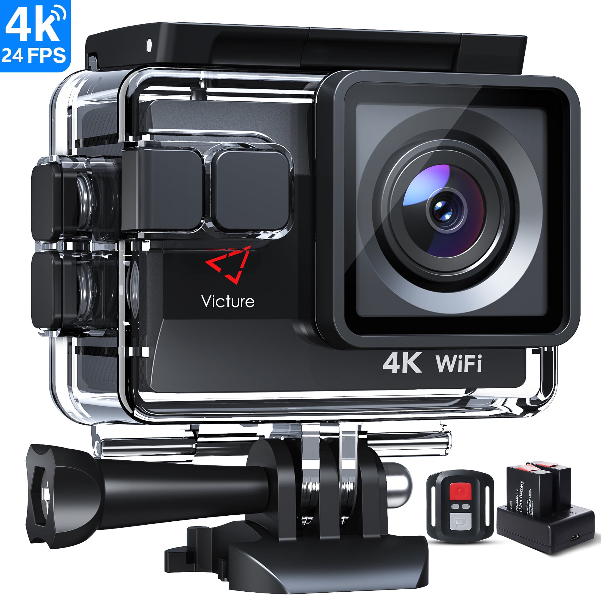 action camera with waterproof remote