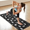 thumbnail image 6 of Black White Cloud Moon Star Pattern Hot Yoga Mat Towel Non Slip for Hot Yoga - Quick-Drying Yoga Mat Cover with 4 Corner Pockets with Travel Bag - Hot Yoga Towel Non Slip 70"x26", 6 of 6