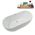 thumbnail image 4 of 62" Streamline N142GLD Soaking Freestanding Tub and Tray With Internal Drain in Polished Gold, 4 of 9