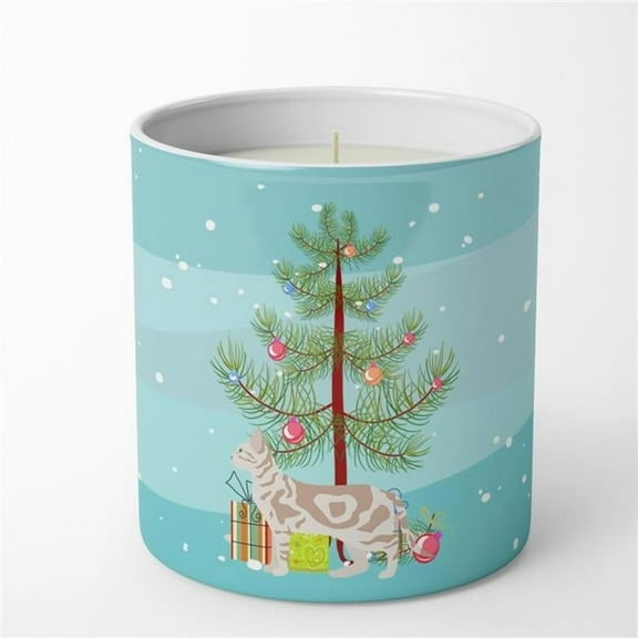 Carolines Treasures CK4721CDL 3.75 x 3.25 in. Unisex Sokoke No.2 Cat Merry Christmas 10 oz Decorative Soy Candle