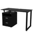 thumbnail image 3 of IVV Modern Home Office Computer Desk with 2 Drawers, Storage Shelf, Black, 3 of 7