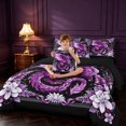 thumbnail image 4 of Manfei Purple Dragon Wildlife 7-Piece King Bedding,Gothic Floral King Bed in a Bag,Pink Black,Black Reversible, 4 of 6