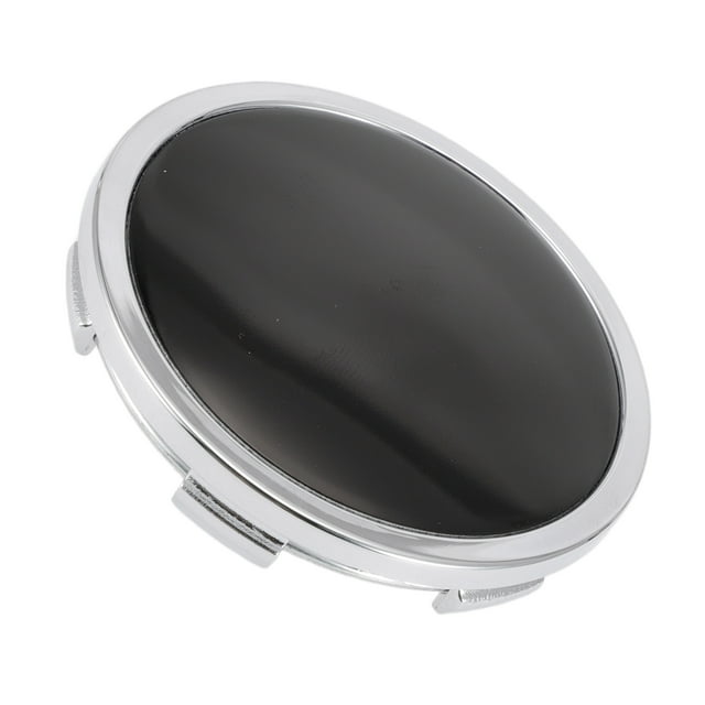 Tapa de centro de rueda Unique Bargains OD: 65mm / 2.56" tono plateado 1 pieza con etiqueta negra