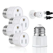 TIFOR Light Bulb Sockets & Extenders E26/E27 3-Prong Socket Adapter (4 Count)