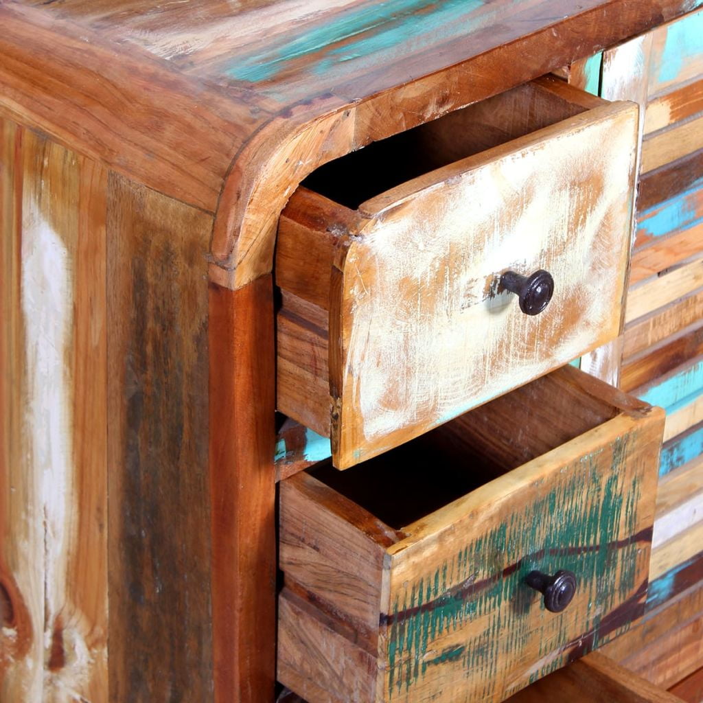Solid Reclaimed Wood Sideboard, Antique Retro Highboard Console Cabinet