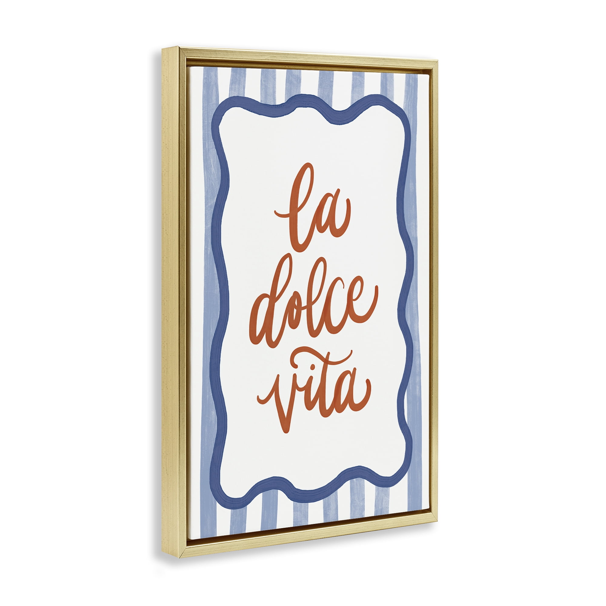 Stupell Industries Italian Kitchen Typography Gold Framed Floater Canvas Wall Art, design by Amanda Houston